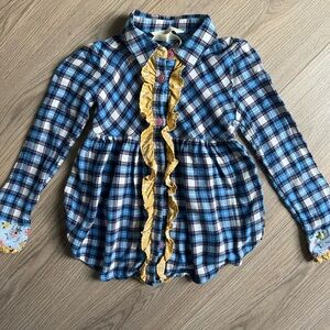 Matilda Jane Blue Plaid Kids Button Down Shirt